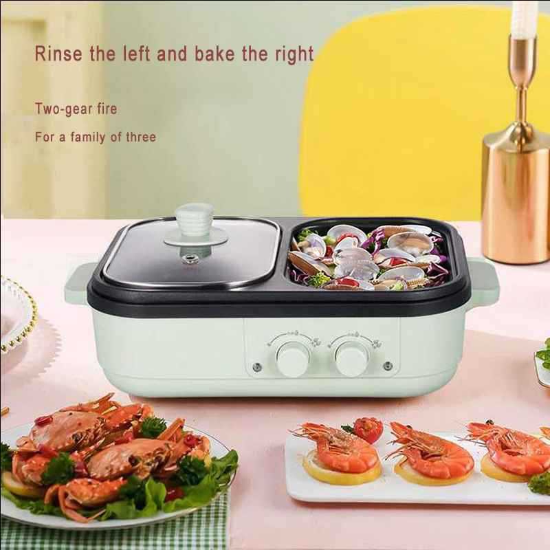 2-in-1 Electric Non-stick Grill and Hotpot