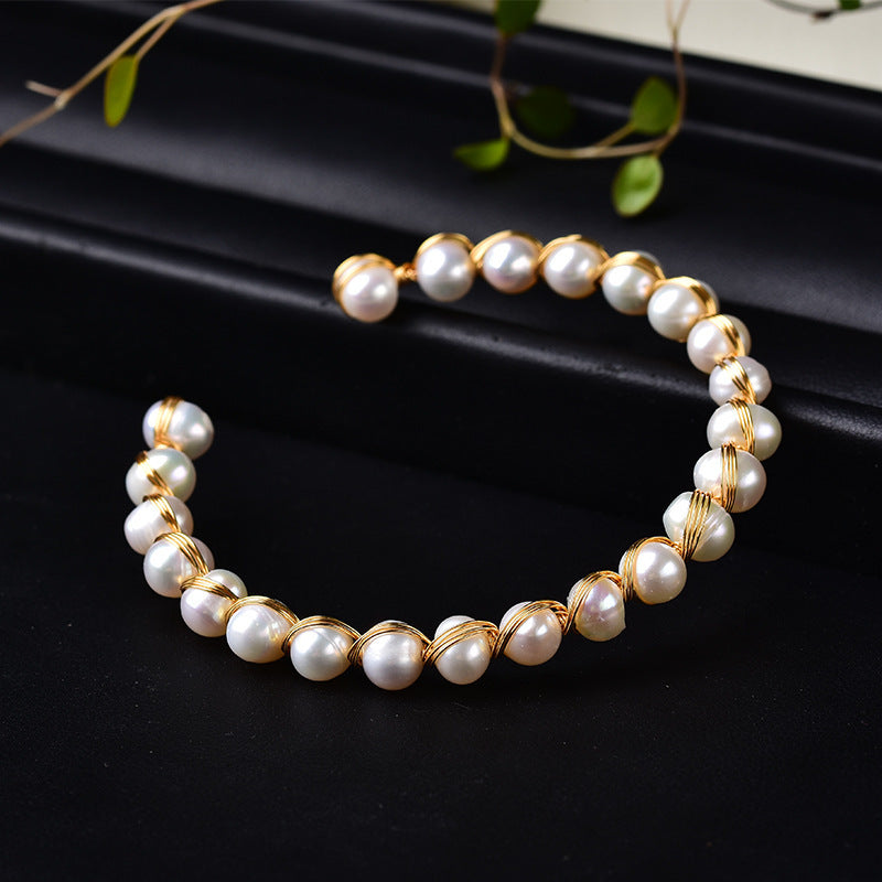 Pearl Bracelet Ladies 14K Gold Plated Gift