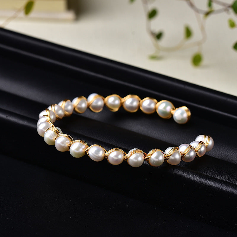 Pearl Bracelet Ladies 14K Gold Plated Gift