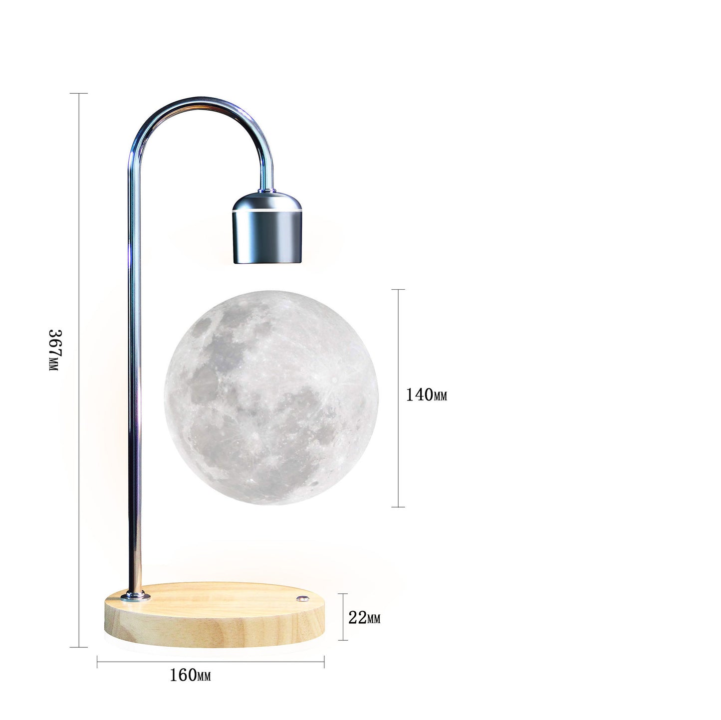 Magnetic Levitation 3D Moon Light