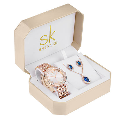 Three-piece Rose Gold Ladies Watch Set