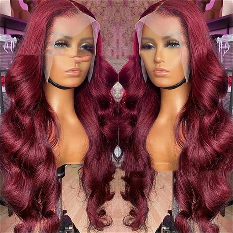 Wine Red Human Hair Wig