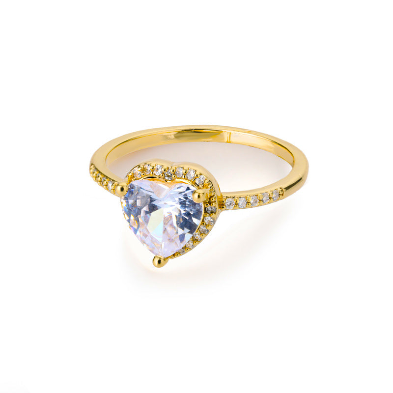 New Large Zircon Heart-shaped Ring