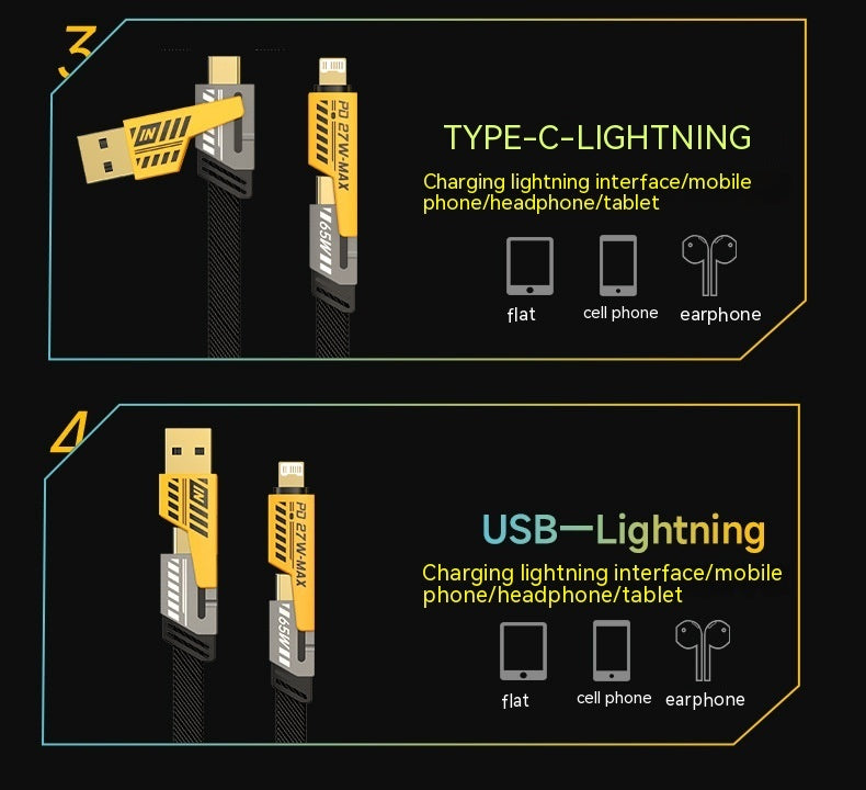 4-in-1 Super Fast Charger Data Cable