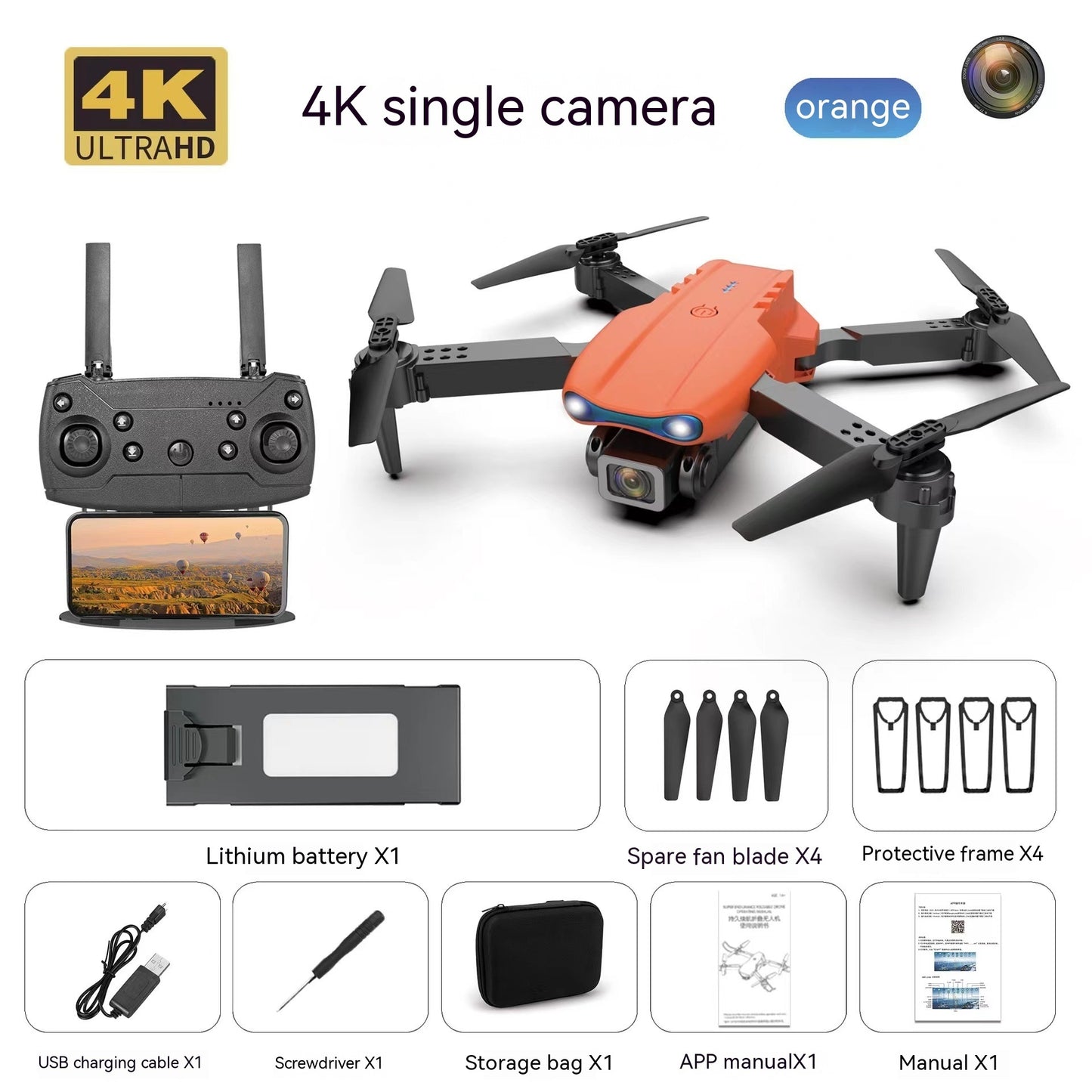 E99pro Aerial Drone 4k High-definition Dual Camera Three Sided Camera