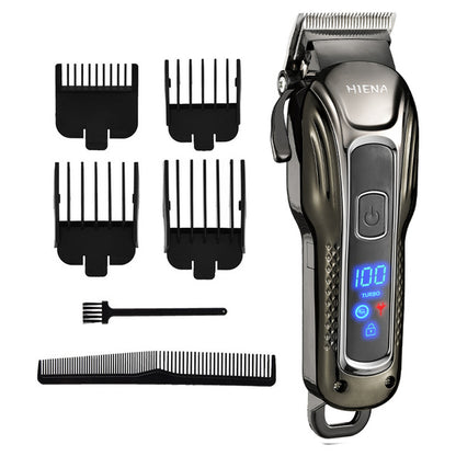 Hiena Hair Scissors LCD Digital Display Professional Hair Scissors Rechargeable Hair Clipper Razor Fader