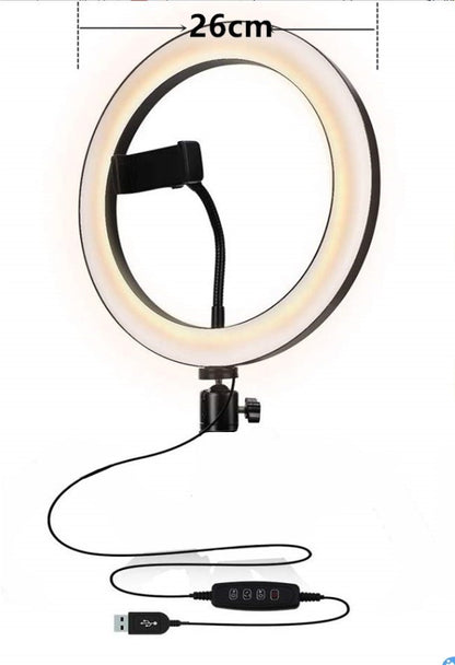 Led Ring Light With Phone Holder & Portable Tripod Stand