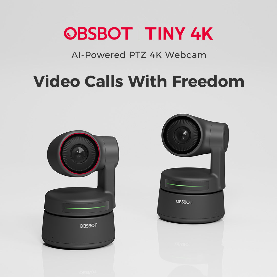 OBSBOT Tiny PTZ 4K AI-Powered Framing & Autofocus Webcam with 2 Axis Gimbal