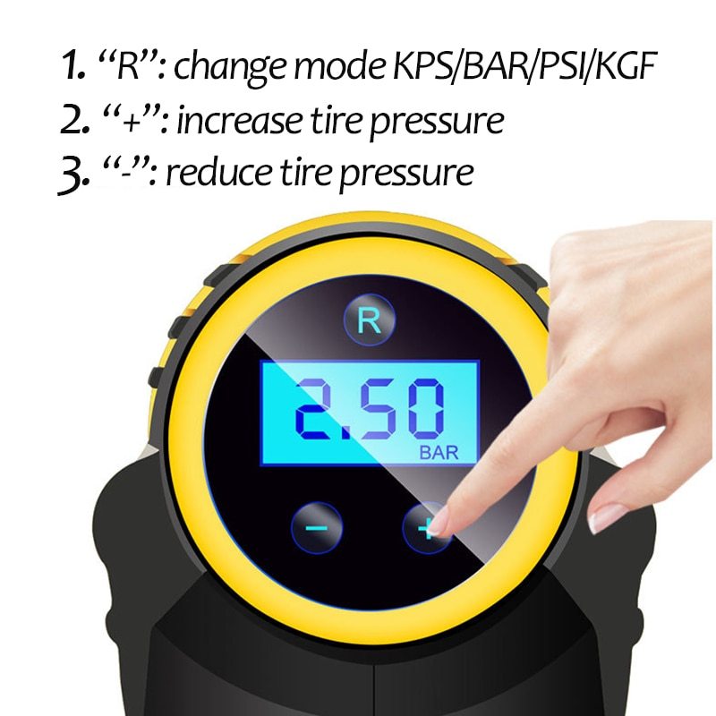 Automatic Portable Handheld Digital LED Smart Car Air Compressor Pump