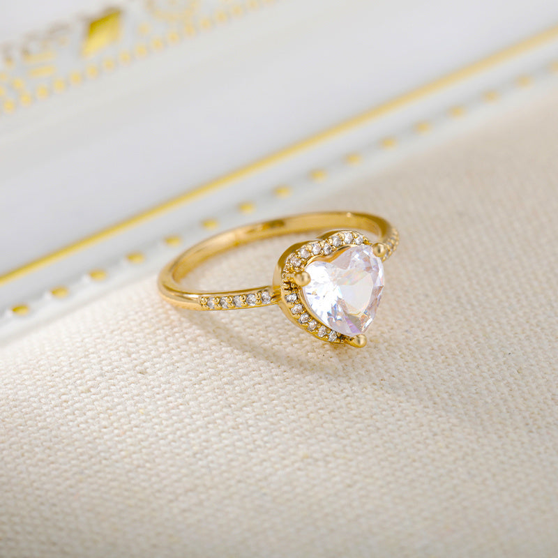 New Large Zircon Heart-shaped Ring