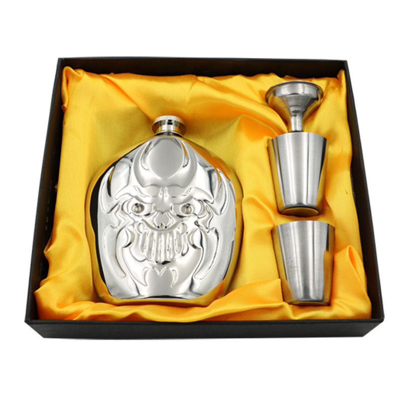 Ghost Head Flask Mirror Wine Set