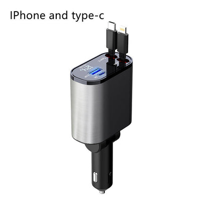 4 IN 1 100w Retractable Car Charger