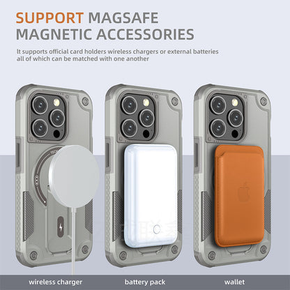 iPhone with stand. MagSafe Built-in Kickstand. Rugged Protection Shockproof Magnetic Case