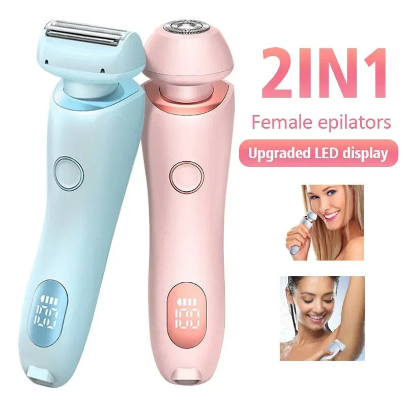 2 In 1 Women's Painless Electric Shavers Set With Carrying Case