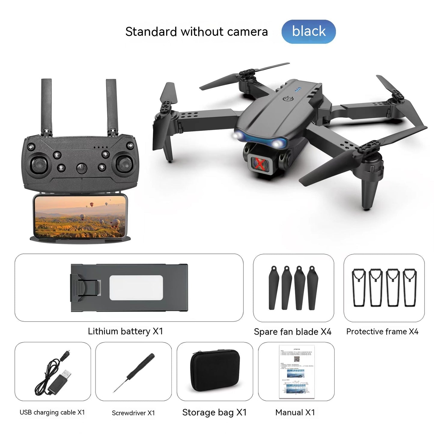 E99pro Aerial Drone 4k High-definition Dual Camera Three Sided Camera