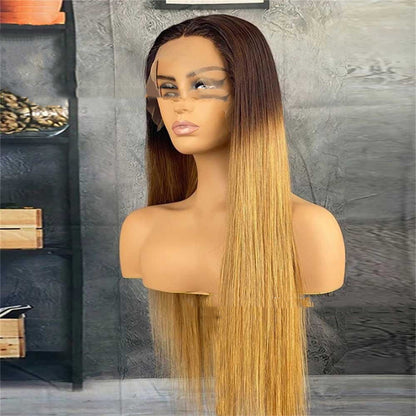 Women's Fashion Real Hair Gradient Wig Lace Headgear