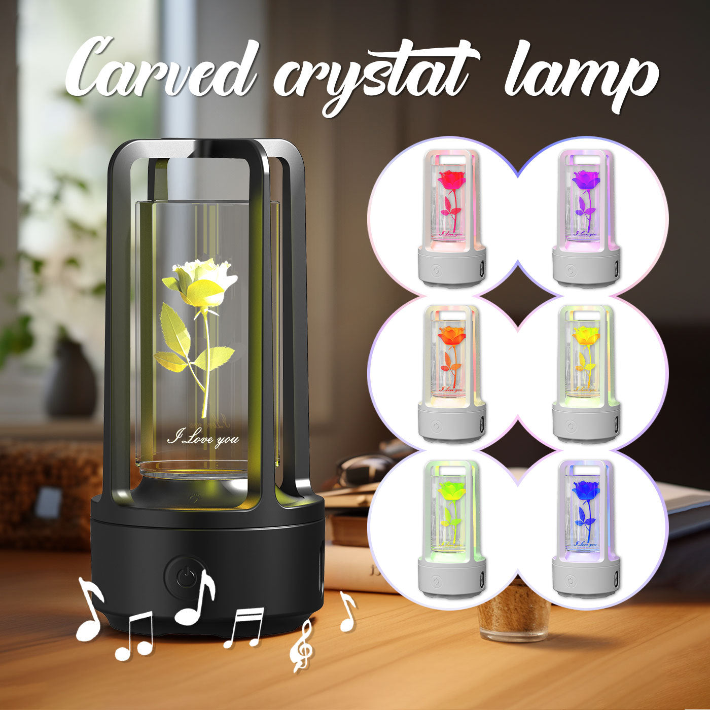 2-in-1 Acrylic Crystal Lamp | Bluetooth Speaker | Night Lamp